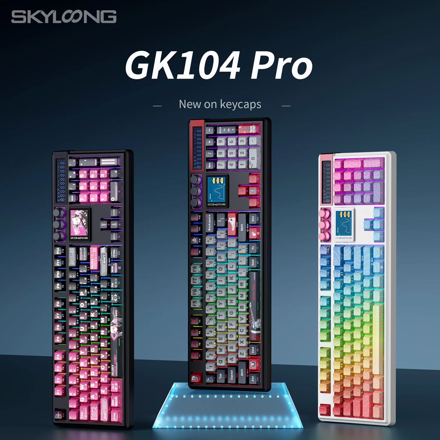 Teclado mecánico inalámbrico SKYLOONG GK104 Pro 100% personalizado, teclado con interruptores intercambiables en caliente de bajo ruido para PC gamer y accesorios de oficina