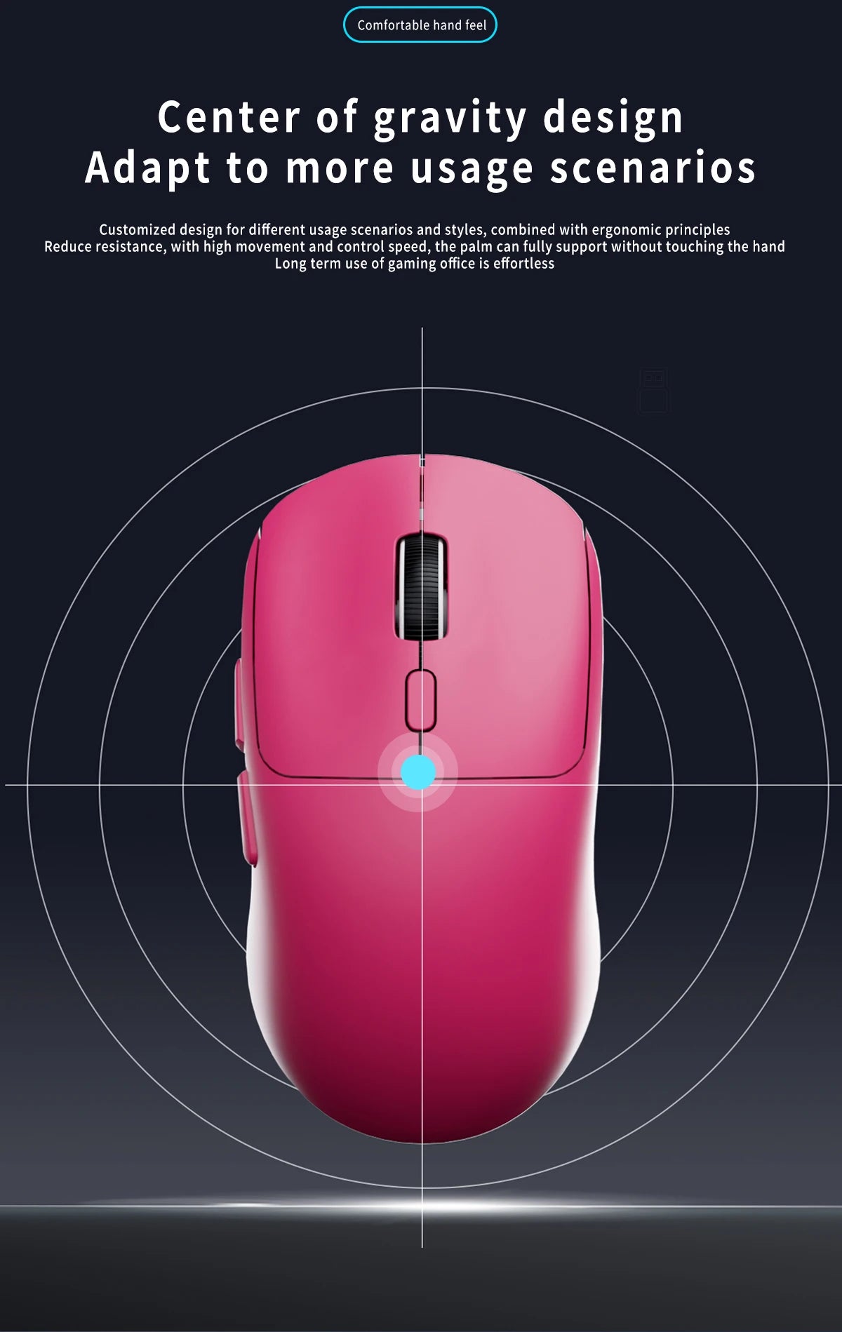 Mouse da gaming Bluetooth ricaricabile PAW3395, leggero, ergonomico e wireless per eSport