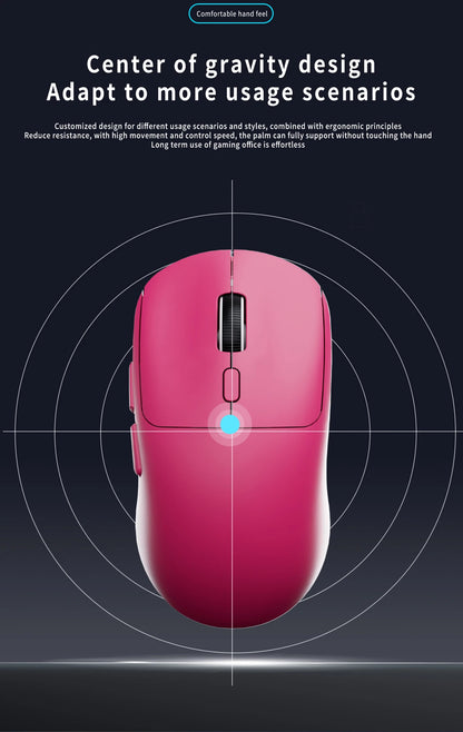 Mouse da gaming Bluetooth ricaricabile PAW3395, leggero, ergonomico e wireless per eSport