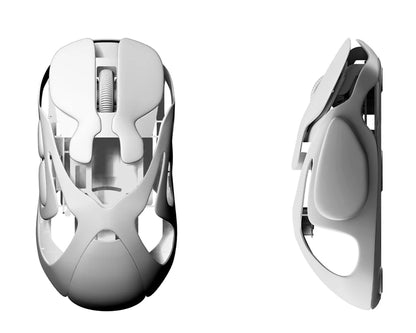 Angry Miao Infinity Mouse Wireless da Gaming Hot-Swappable in Metallo Ultralight Hollow PAW3950 Dual 8K Cablato Tri-Mode Arancione