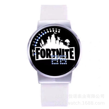 Reloj Fortnite de moda cute, cartoon y kawaii personalizado con luz nocturna LED táctil, reloj electrónico para estudiantes, regalo para amigos