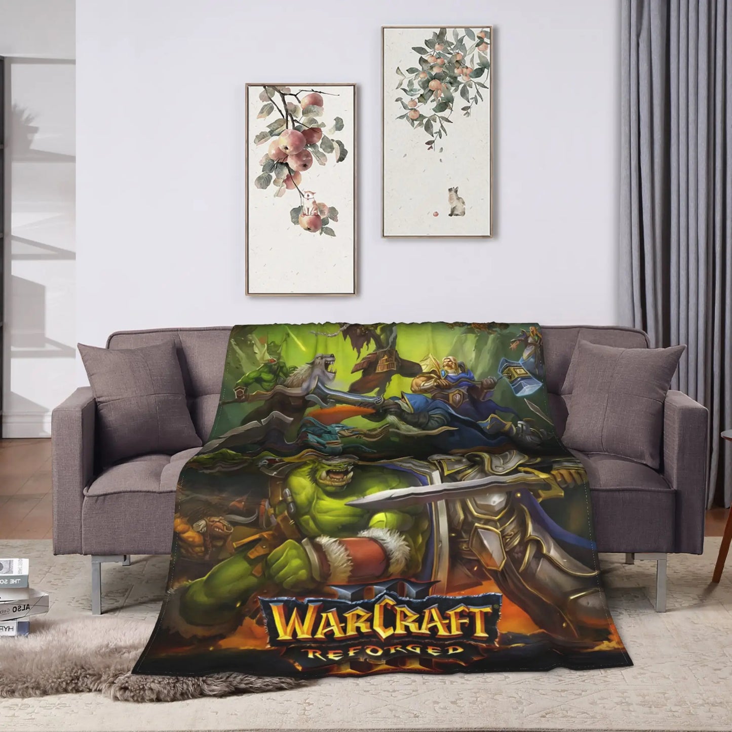 Warm Blanket Office WOW World of Warcraft Arthas Retro Game Throw Blanket Flannel Bedspread For Living Room Sofa Bed Cover