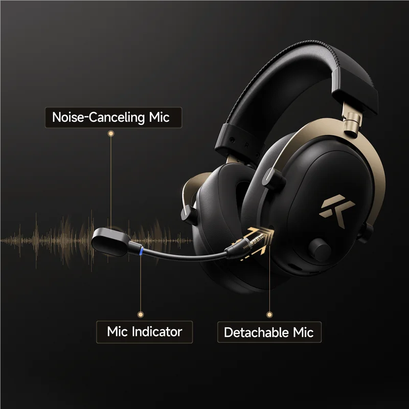 Cuffie gaming wireless MCHOSE V9 Turbo 7.1 Surround Sound RGB Esports con driver da 60mm, microfono con cancellazione del rumore e base di ricarica