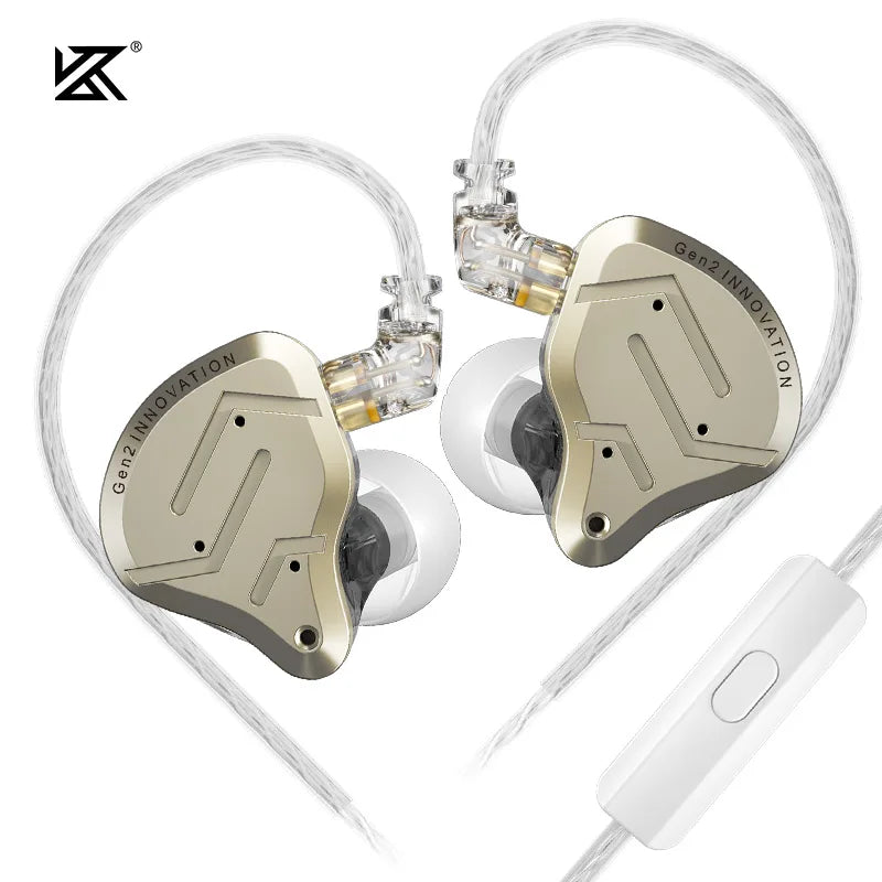 KZ ZSN Pro 2 Hybrid-In-Ear-Kopfhörer mit Kabel – 1BA+1DD HiFi-Bass, geräuschunterdrückende Ohrhörer mit Mikrofon