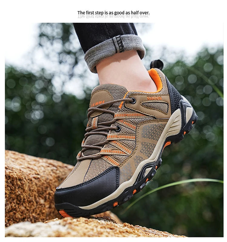 Scarpe da trekking da uomo Brand in mesh traspirante, scarpe da viaggio outdoor impermeabili per caccia e pesca, scarpe sportive da montagna, fuoristrada e riding