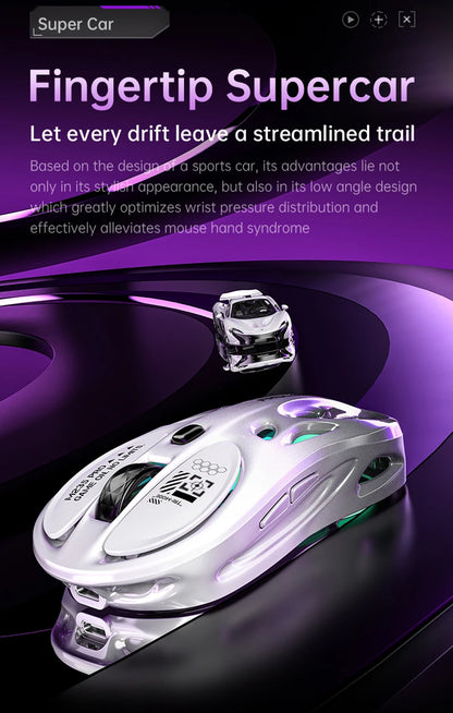 Tri-Mode RGB Gaming Mouse Wireless 2.4G Bluetooth Wired Lightweight Gaming Mouse with Chroma RGB Lighting, 4800 DPI Rechargeable Gaming Mouse for PC & Laptop