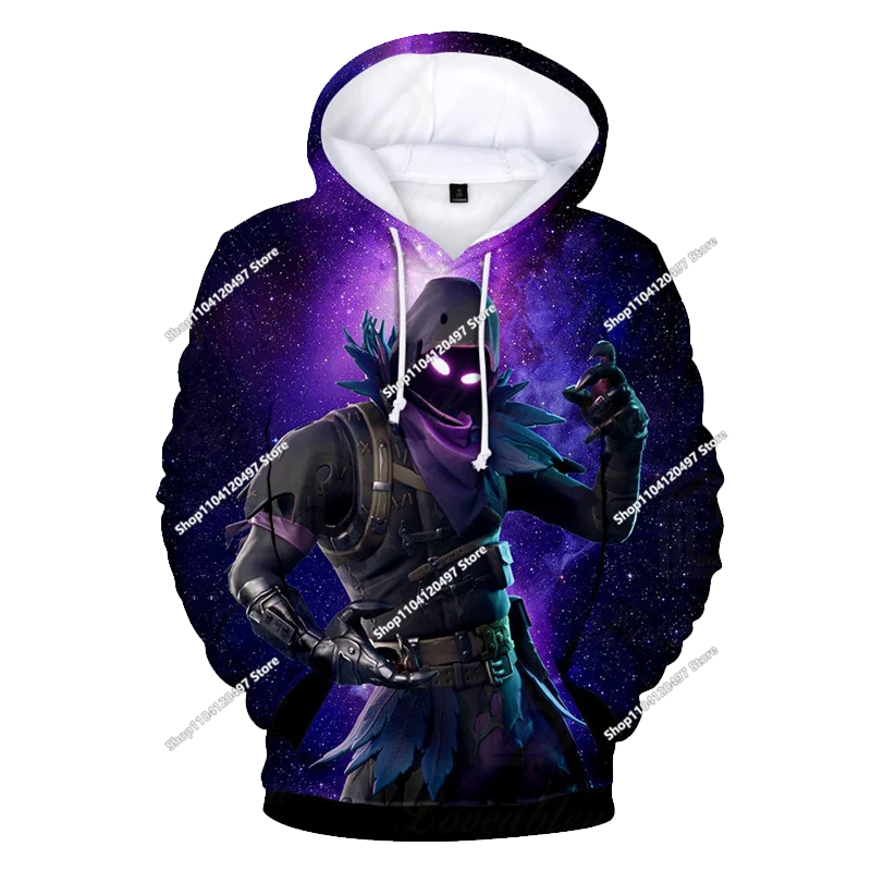 Felpa con cappuccio Fortnite Anime per bambini e uomo, streetwear hip-hop, sportswear casual, vestibilità ampia, moda outdoor