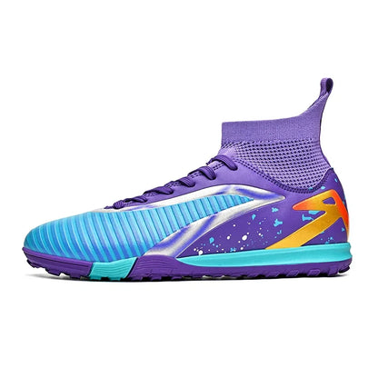 Chaussures de football pour hommes, chaussures de sport, chaussures de futsal à tige haute, chaussures de football de haute qualité pour l'intérieur, antidérapantes, pour l'entraînement en extérieur, crampons ultra-lég