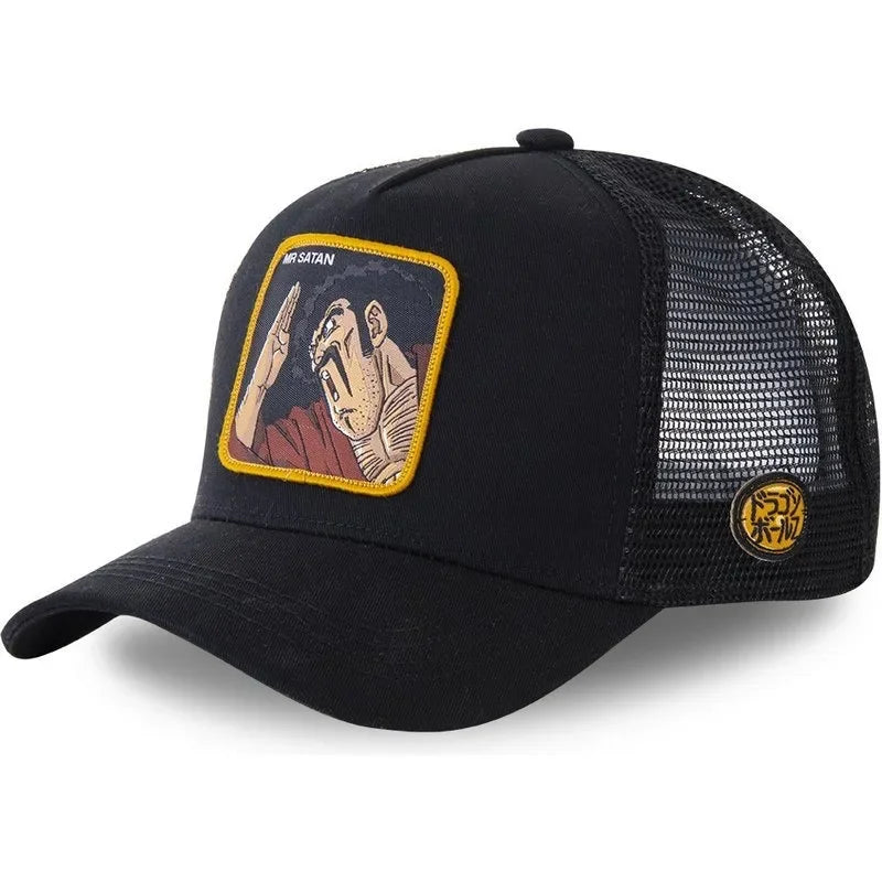 Dragon Ball Buu Goku-kasket – sommerrejse-kasket med skygge til mænd, broderet, hiphop-stil, solskærm, justerbar trucker-meshkasket
