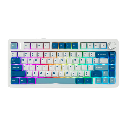 Tastiera meccanica EPOMAKER x AULA F75 Ultra VIA programmabile 75% layout ANSI US QWERTY, gasket, cablata/Bluetooth/wireless 2.4Ghz