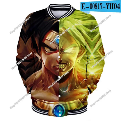 Dragon Ball Goku Kanji Symbol Men Zipper Hoodie Cartoon Japan Anime Women Sweatshirt 2025 New Fashion Children Jackets Coat
