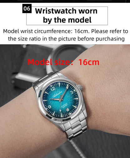 Orologio subacqueo da uomo ADDIESDIVE AD2508 luminoso, impermeabile 100M, in acciaio inossidabile 316L, movimento 8215, automatico meccanico