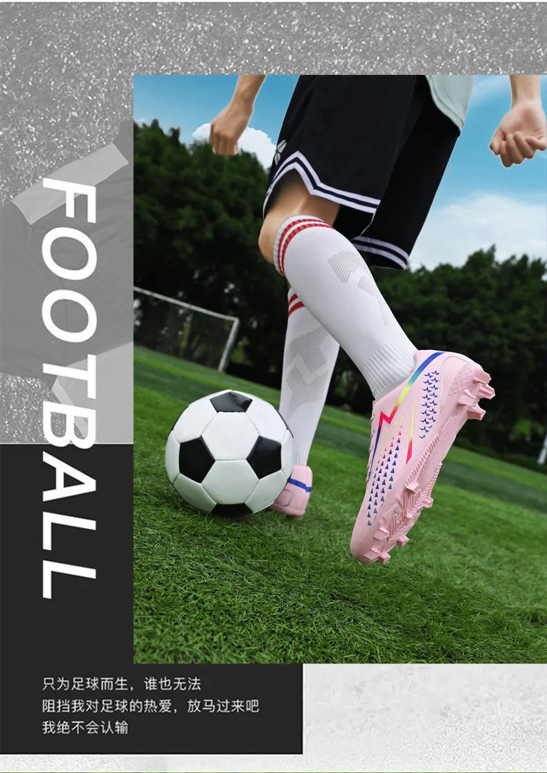 High Quality Mens Soccer Shoes Society Ultralight Turf Soccer Cleats Sneakers Training Football Boots Chuteira Campo 35-45