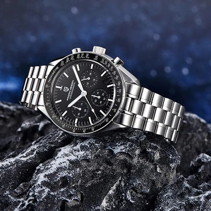 Relógio PAGANI DESIGN Moon – Cronógrafo de quartzo de luxo para homem, estilo desportivo, vidro de safira com tratamento antirreflexo, mostrador luminescente