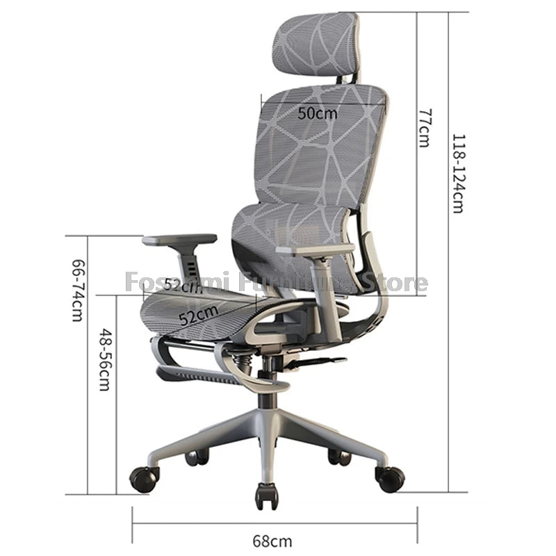 Sedia da ufficio per computer in mesh traspirante con braccioli e supporto lombare, sedia da scrivania ergonomica regolabile, sedia da gaming per la casa con poggiatesta