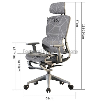Sedia da ufficio per computer in mesh traspirante con braccioli e supporto lombare, sedia da scrivania ergonomica regolabile, sedia da gaming per la casa con poggiatesta