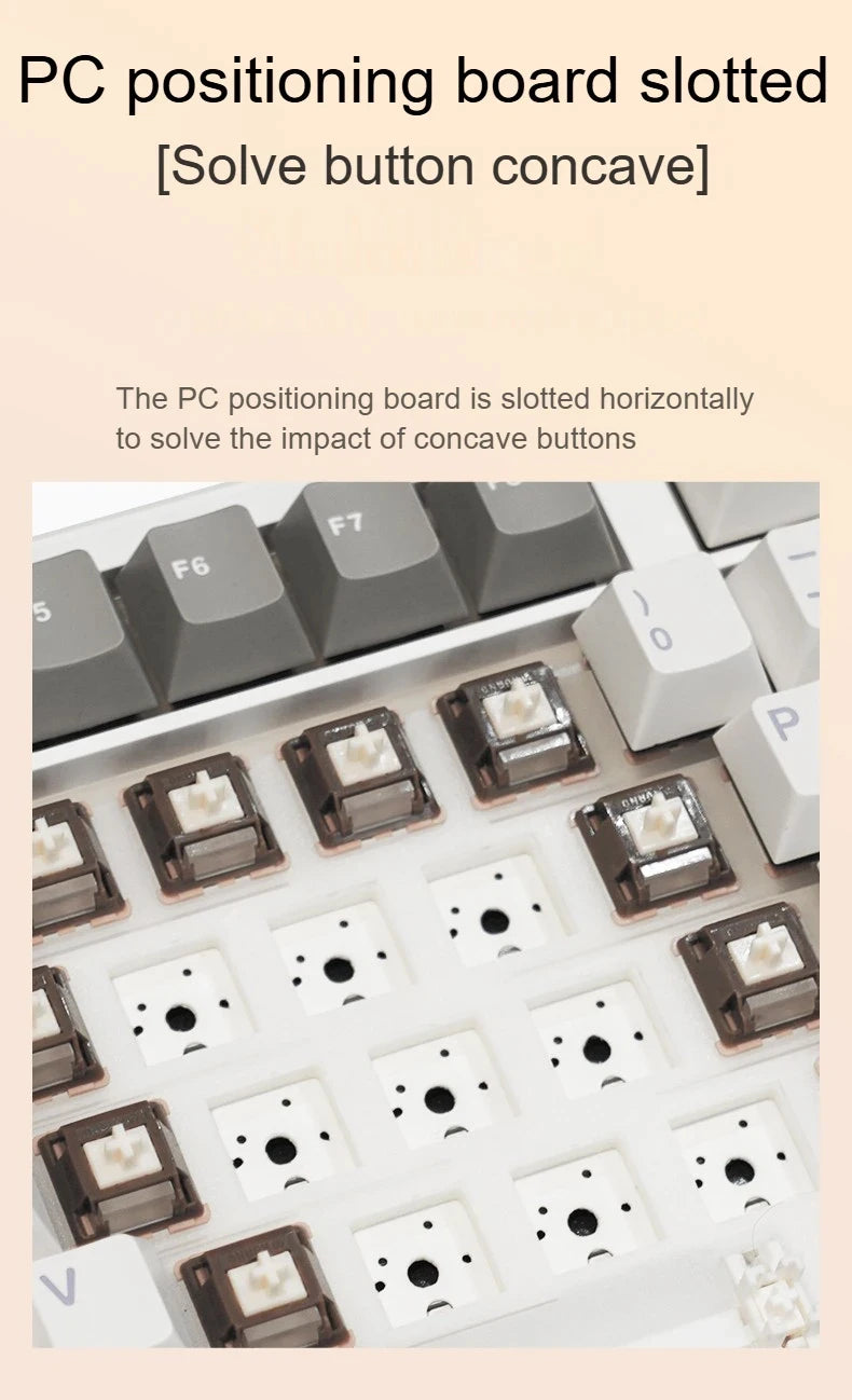 Teclado mecánico AULA F108 PRO personalizado con diseño 100%, retroiluminación RGB, Bluetooth inalámbrico, interruptor HiFi para gaming
