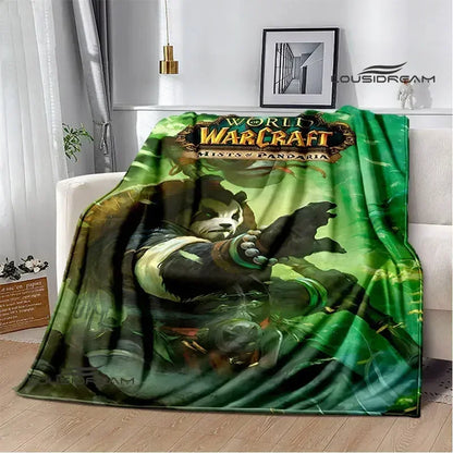 Печатно одеяло Game World of Warcraft, пикник одеяло, топло фланелено одеяло, домашно спално бельо, одеяла за легла, подарък за рожден ден