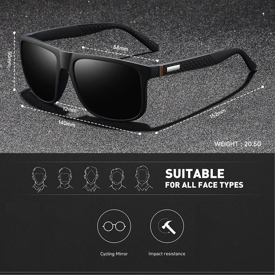Fashion Vintage Square Unisex Sunglasses Men Women Luxury Brand Designer Men's Sun Glasses Driving Fishing Eyewear Man