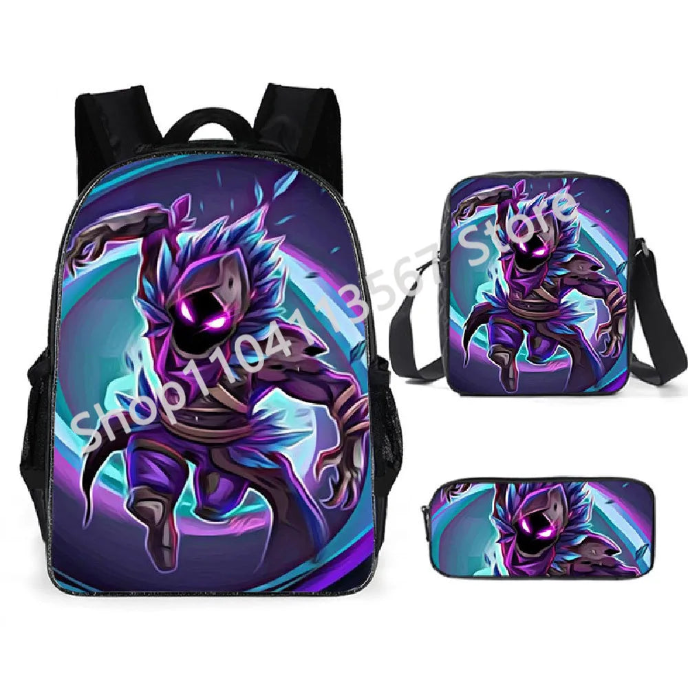 3Pcs/Sets Fortnite School Bags for Boys Girls Cartoon Battle Royale Game Book Bags Sets Games Backpacks School Gifts