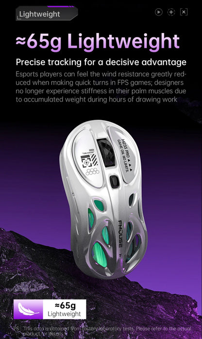 Tri-Mode RGB Gaming Mouse Wireless 2.4G Bluetooth Wired Lightweight Gaming Mouse with Chroma RGB Lighting, 4800 DPI Rechargeable Gaming Mouse for PC & Laptop