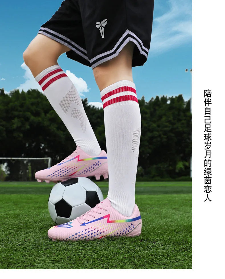 High Quality Mens Soccer Shoes Society Ultralight Turf Soccer Cleats Sneakers Training Football Boots Chuteira Campo 35-45