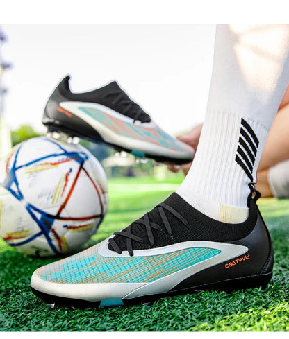 New Men's Football Boots Sport Adult Long Spikes Soccer Shoes Training Outdoor Cleats Breathable Non-Slip Boys Match Comfortable