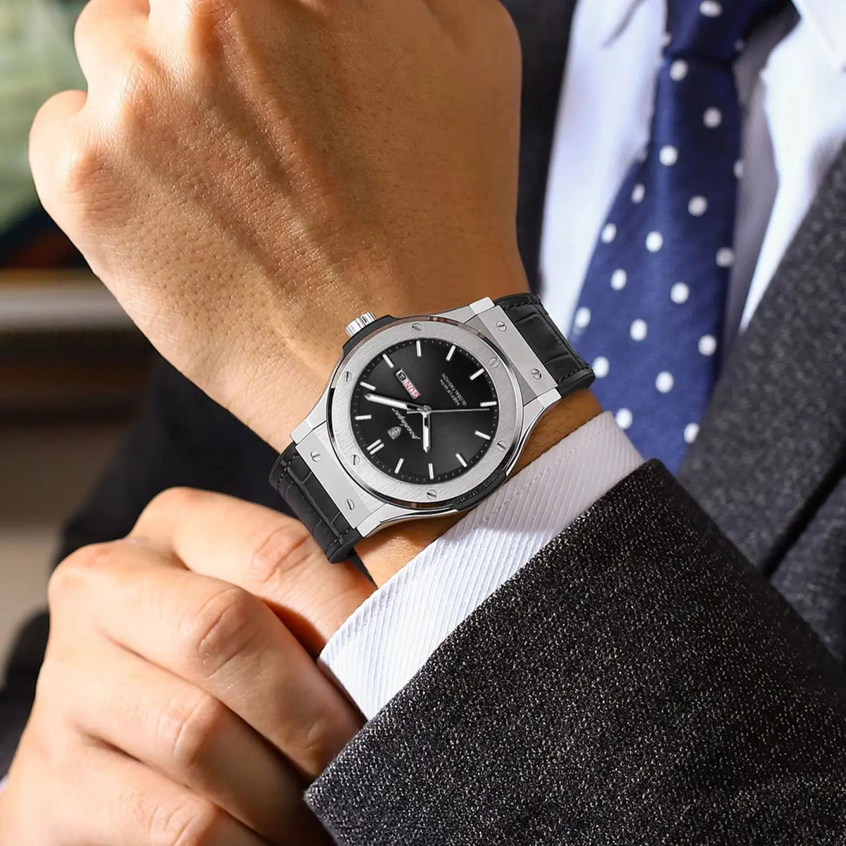Relógio para homem POEDAGAR – Modelo original, estilo profissional, à prova de água, bracelete em silicone, indicação da data e do dia, movimento de quartzo, relógio de luxo na moda.