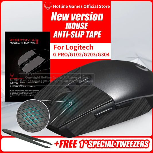 HOTLINE GAMES Anti-Slip Mouse Grip Tape for Logitech G305 G203 G102 G304, Sweat Resistant Gaming Mouse Grip Pads, Non-Slip Mouse Side Stickers
