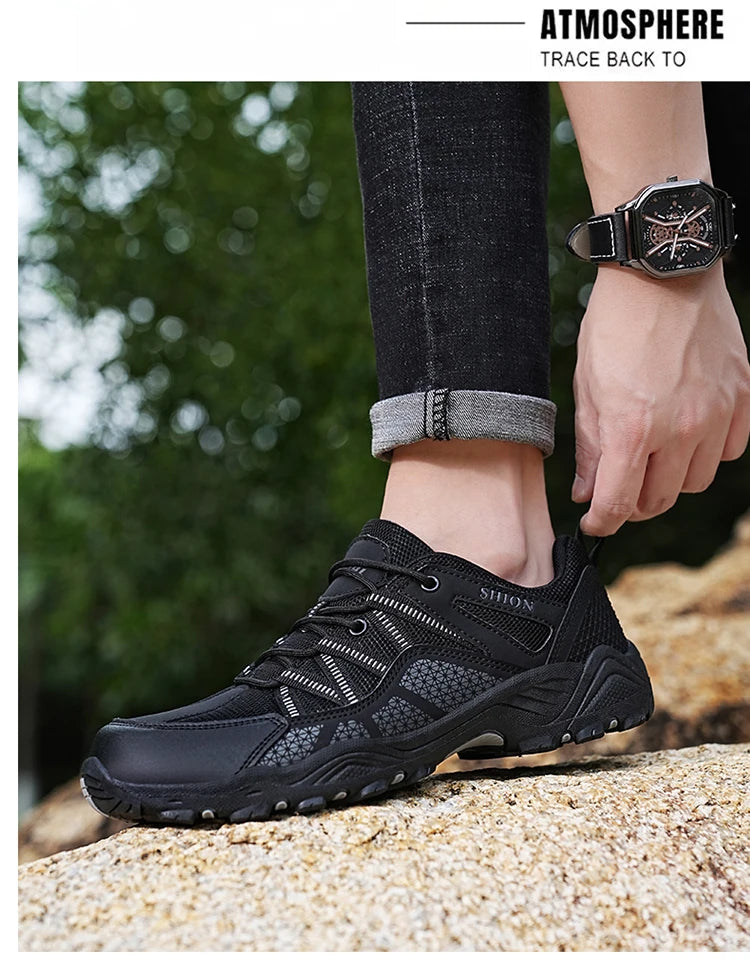 Scarpe da trekking da uomo Brand in mesh traspirante, scarpe da viaggio outdoor impermeabili per caccia e pesca, scarpe sportive da montagna, fuoristrada e riding