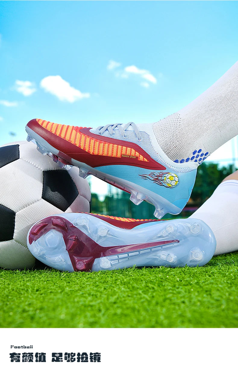 New Men Soccer Shoes Outdoor Sport Boys Football Boots Breathable Match Comfortable Long Spikes Training Cleats Adult Non Slip