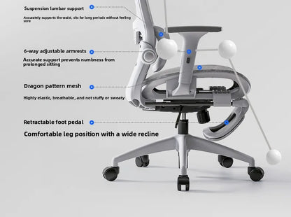 Sedia multifunzione da ufficio, sedia per computer, poltrona reclinabile per riposo, sedia ergonomica girevole da e-sport