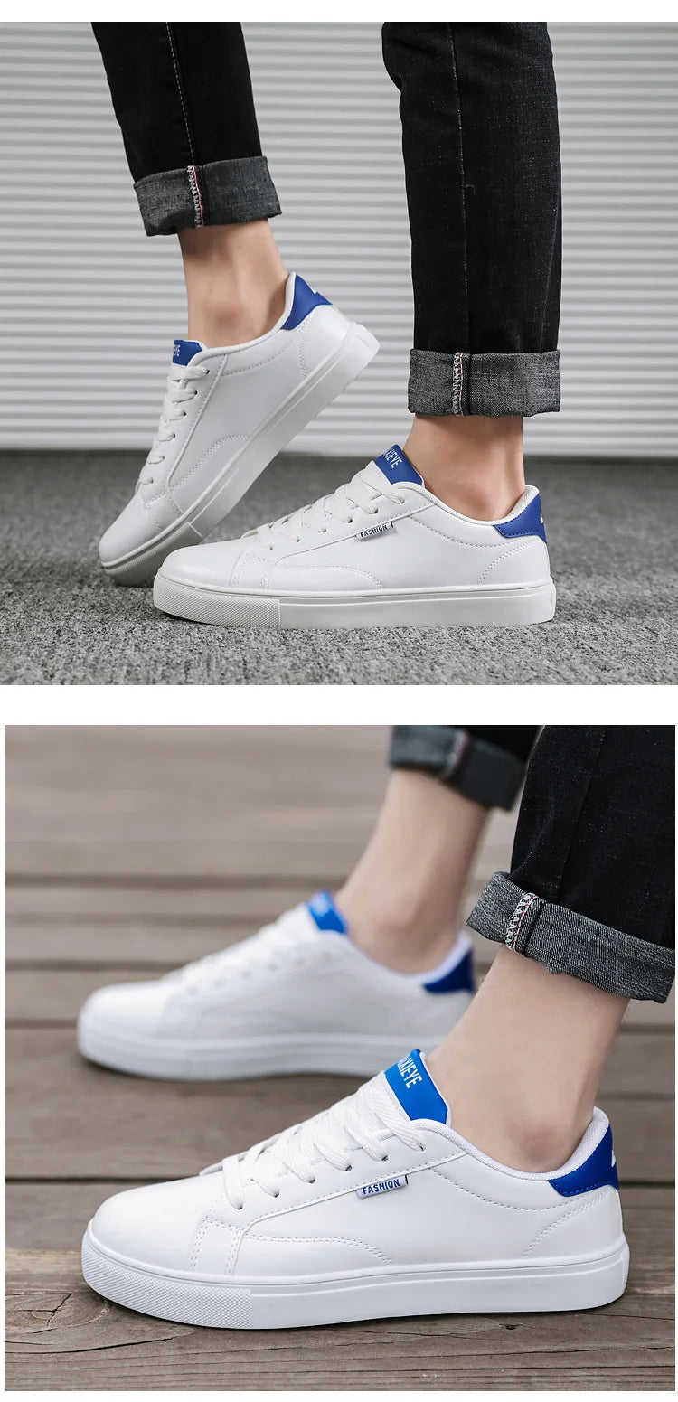 Scarpe casual da skateboard da uomo, scarpe bianche per il tempo libero all’aperto, sneakers traspiranti da camminata, scarpe basse, scarpe da uomo 39-48