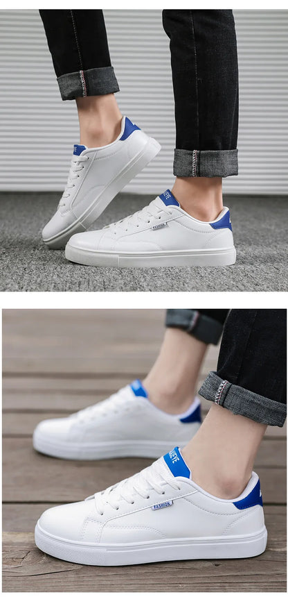 Scarpe casual da skateboard da uomo, scarpe bianche per il tempo libero all’aperto, sneakers traspiranti da camminata, scarpe basse, scarpe da uomo 39-48