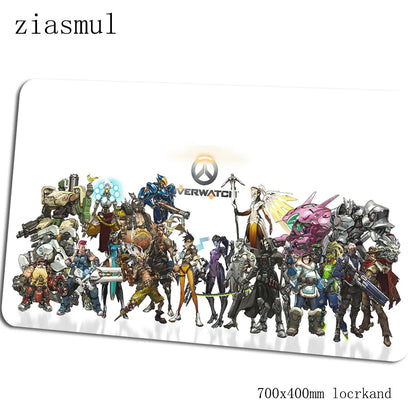 Tappetino per mouse Overwatch, elegante tappetino per computer 70x40cm, gaming mousepad grande XL, tappetino per mouse e tastiera per giochi PC e scrivania gamer