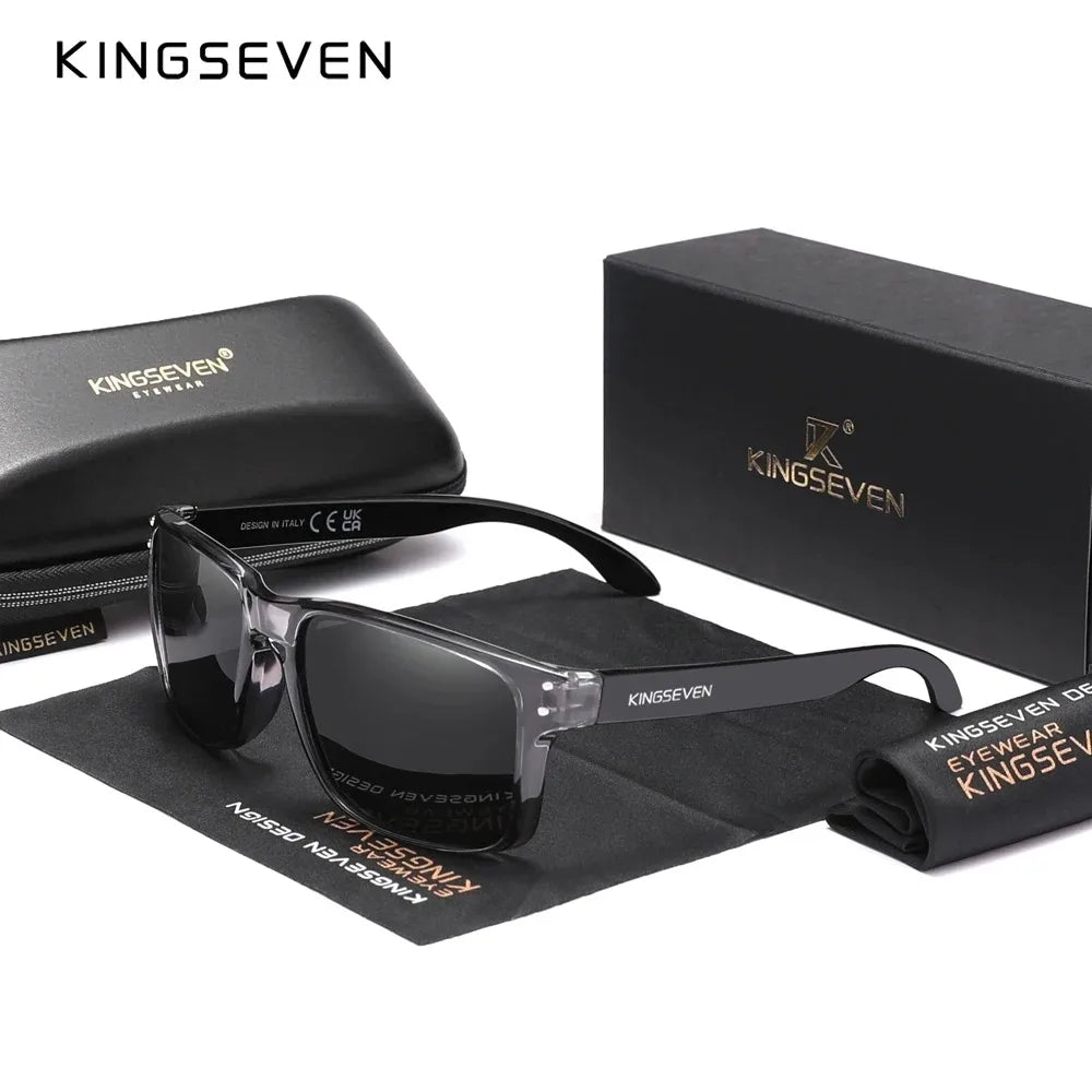 KINGSEVEN Rectangle Retro TR90 Polarized Sunglasses Women Men Cycling UV400 Climbing Glasses Anti-glare Outdoor Sports Eyewear