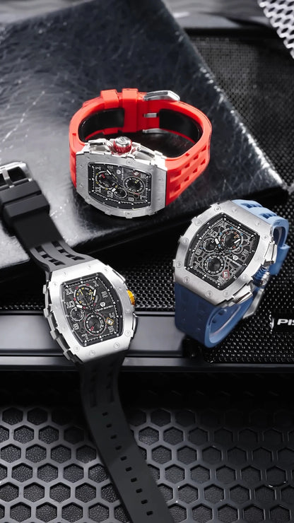 TSAR BOMBA New TB8204 Watch for Men Japan Quartz Chronograph 50M Waterproof Wristwatch Fashion Sport Clock Male Luxury Mens Gift