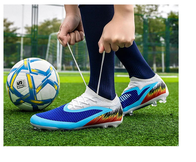 Botas de fútbol para hombre, nuevas, para partido y entrenamiento, calzado de fútbol antideslizante con tacos largos FG, ultraligeras, para exterior, zapatillas, dropshipping