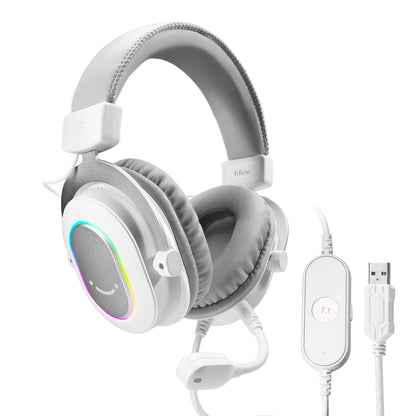 Auriculares gaming RGB dinámicos Fifine con micrófono, diseño over-ear, sonido envolvente 7.1, PC PS4 PS5, 3 opciones de EQ: juego, película, música - H6