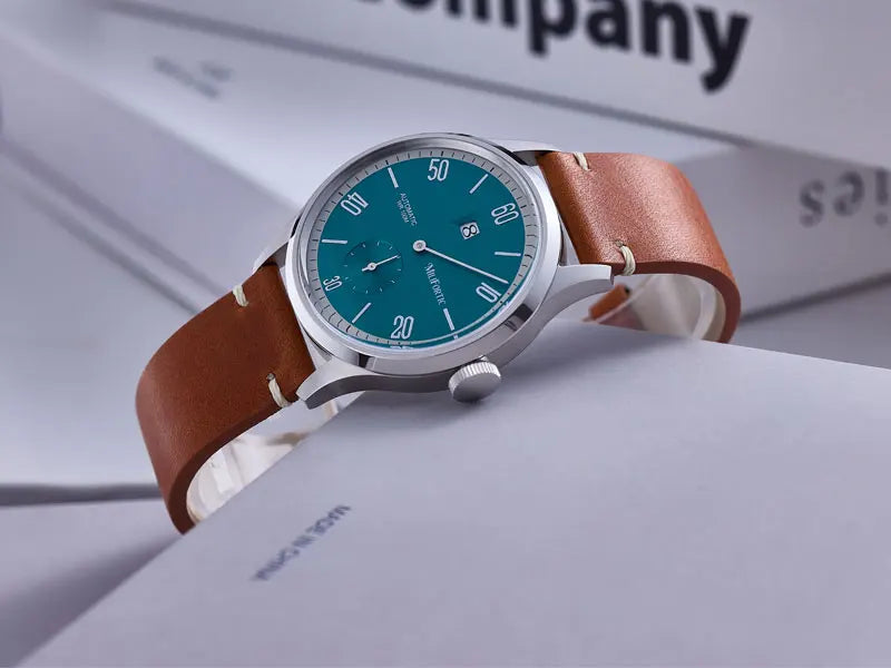 Milifortic 38MM Minimalist Jumping Hour Auto Watch Man R088 Sapphire Crystal 10ATM Vintage Stainless Steel Mechanical Watches