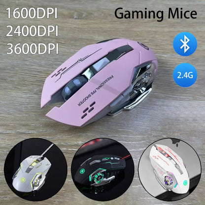 Mouse gaming Carpbaba GM6 per gamer, mouse ottico cablato regolabile con LED, cavo USB, mouse silenzioso per laptop e PC