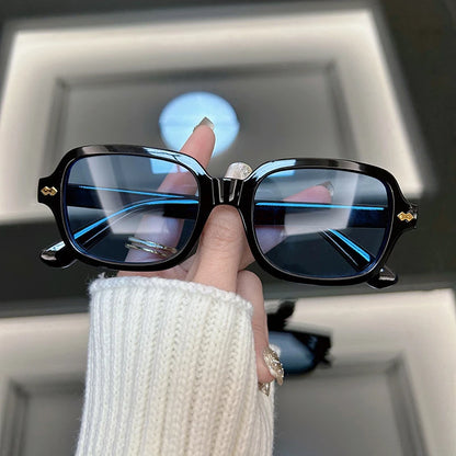 Vintage Square Sunglasses Women Fashion Small Frame Yellow Black Sun Glasses Male Female Retro Rivet Morror Oculos De Sol