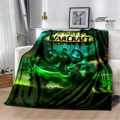 Печатно одеяло Game World of Warcraft, пикник одеяло, топло фланелено одеяло, домашно спално бельо, одеяла за легла, подарък за рожден ден