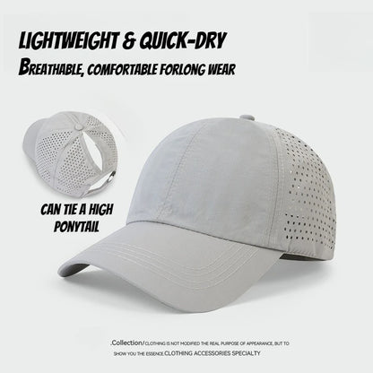 1pc Quick Drying Tongue Baseball Caps for Women Summer Protection Breathable Mesh Breathable Cap Stylish Adjustable Ponytail Hat