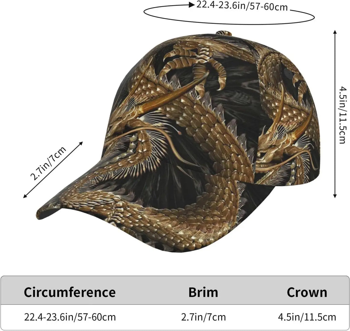 Casquette Snapback Dragon - Casquettes de baseball pour hommes - Casquette de soleil pour hommes - Casquette Trucker ajustable et tendance pour femmes et hommes