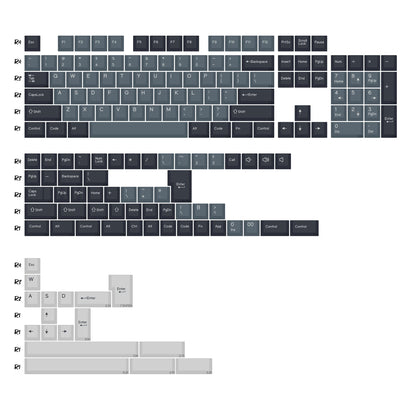 KBDiy 174 teclas/set teclas PBT GMK Apollo Double Shot minimalistas perfil ISO Cherry para teclado mecánico gaming, compatibles con MX
