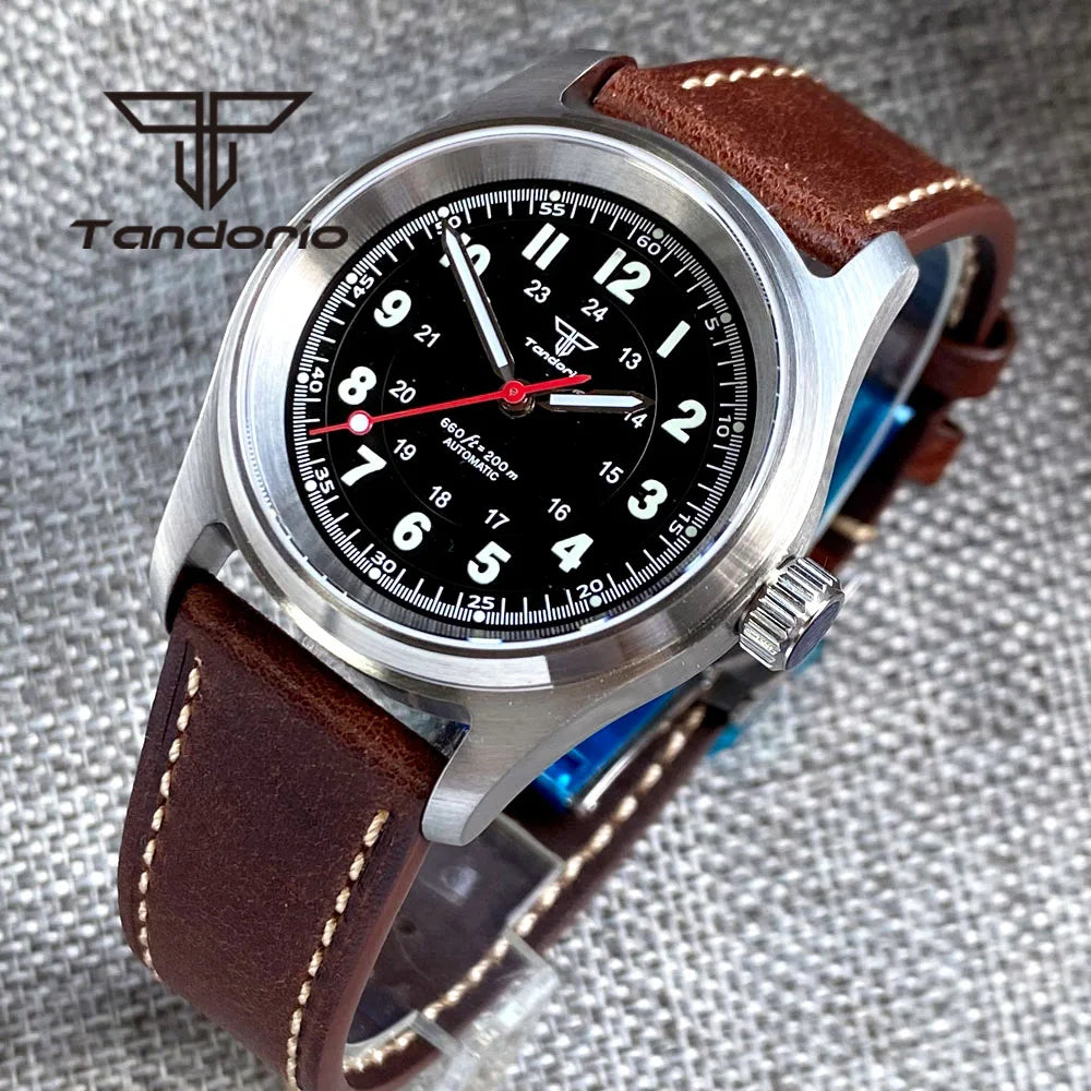 Tandorio 36mm Fashion 20BAR Automatic Dive Pilot Watch for Men Ladies NH35/PT5000/Miyota8215 Movt Sapphire Wristwatch Green Lume