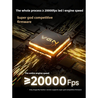 VGN Dragonfly F2 ProMax/Ultra E-Sports-Gaming-Maus 42000DPI 0.125ms für CSGO, Latenz kabelgebunden/kabellos, Dual 8K, 3 Modi, PAW3395/3950