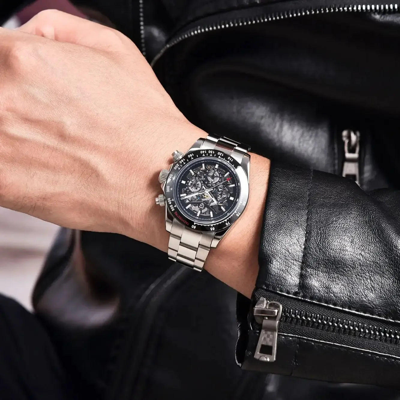 Reloj mecánico automático PAGANI DESIGN para hombre, de acero inoxidable, resistente al agua 10Bar, deportivo, de lujo casual para hombre