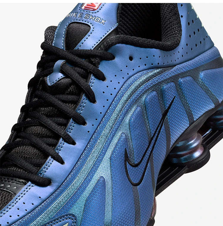 Nike genuine Shox R4 Men's Low-Top Shock-Absorbing Air Cushion Fashionable Running Shoes HQ3446-001